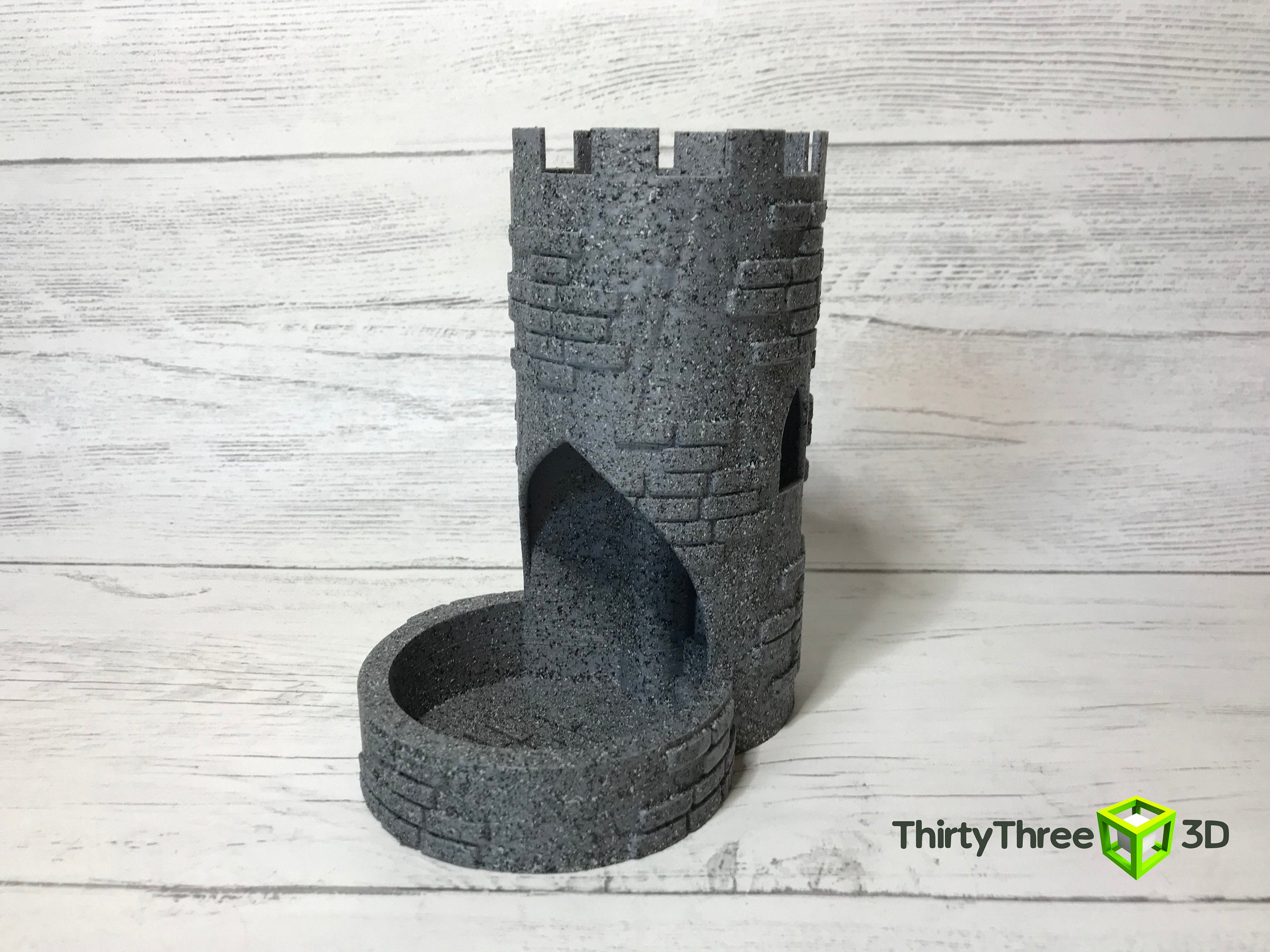 Castle Dice Tower - 3D Printed Dice Roller for D&D and Tabletop Games