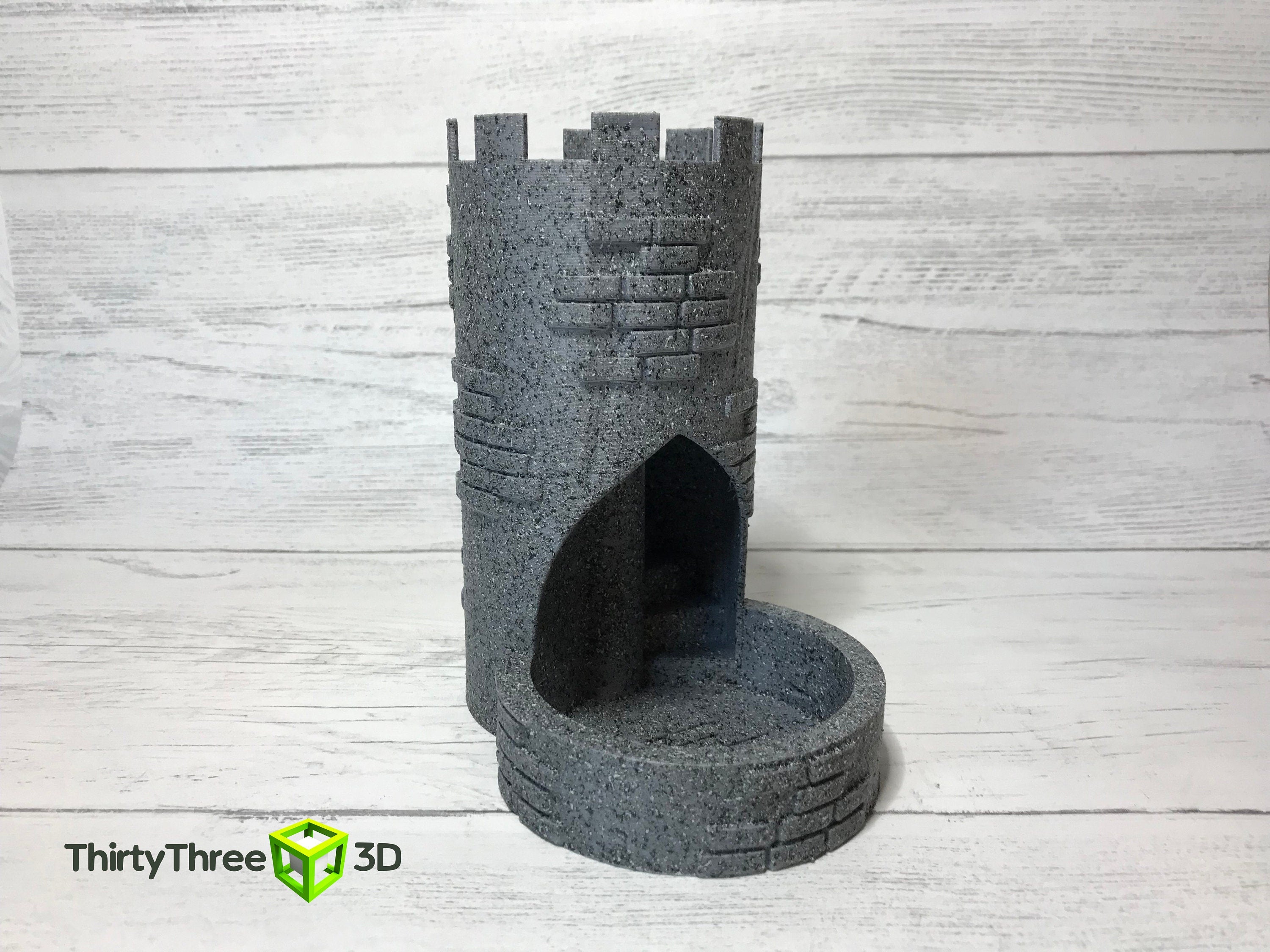 Castle Dice Tower - 3D Printed Dice Roller for D&D and Tabletop Games
