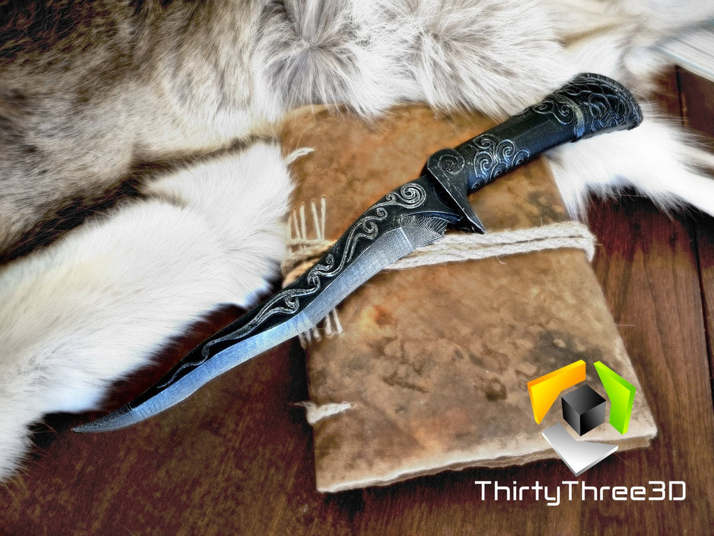 Skyrim Ebony Dagger Replica - 3D Printed Cosplay Prop
