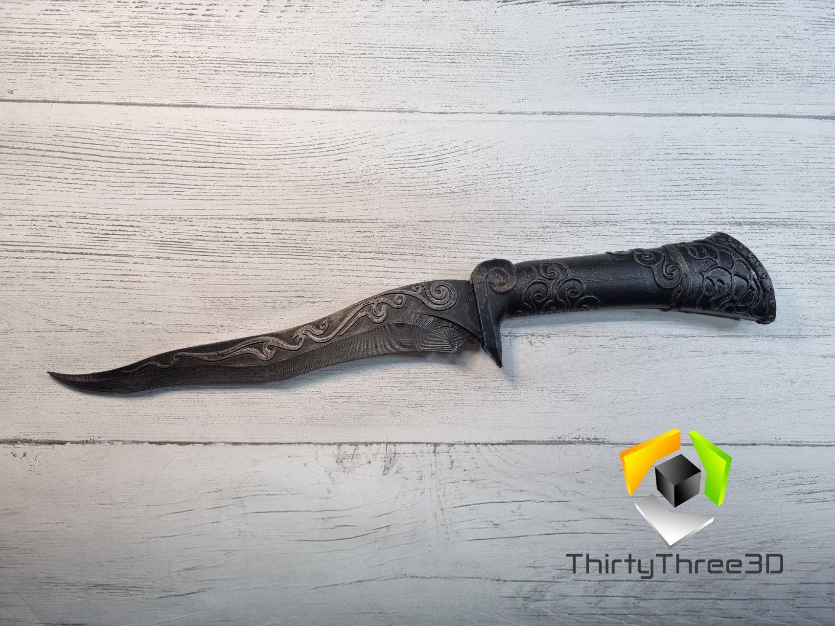Skyrim Ebony Dagger Replica - 3D Printed Cosplay Prop