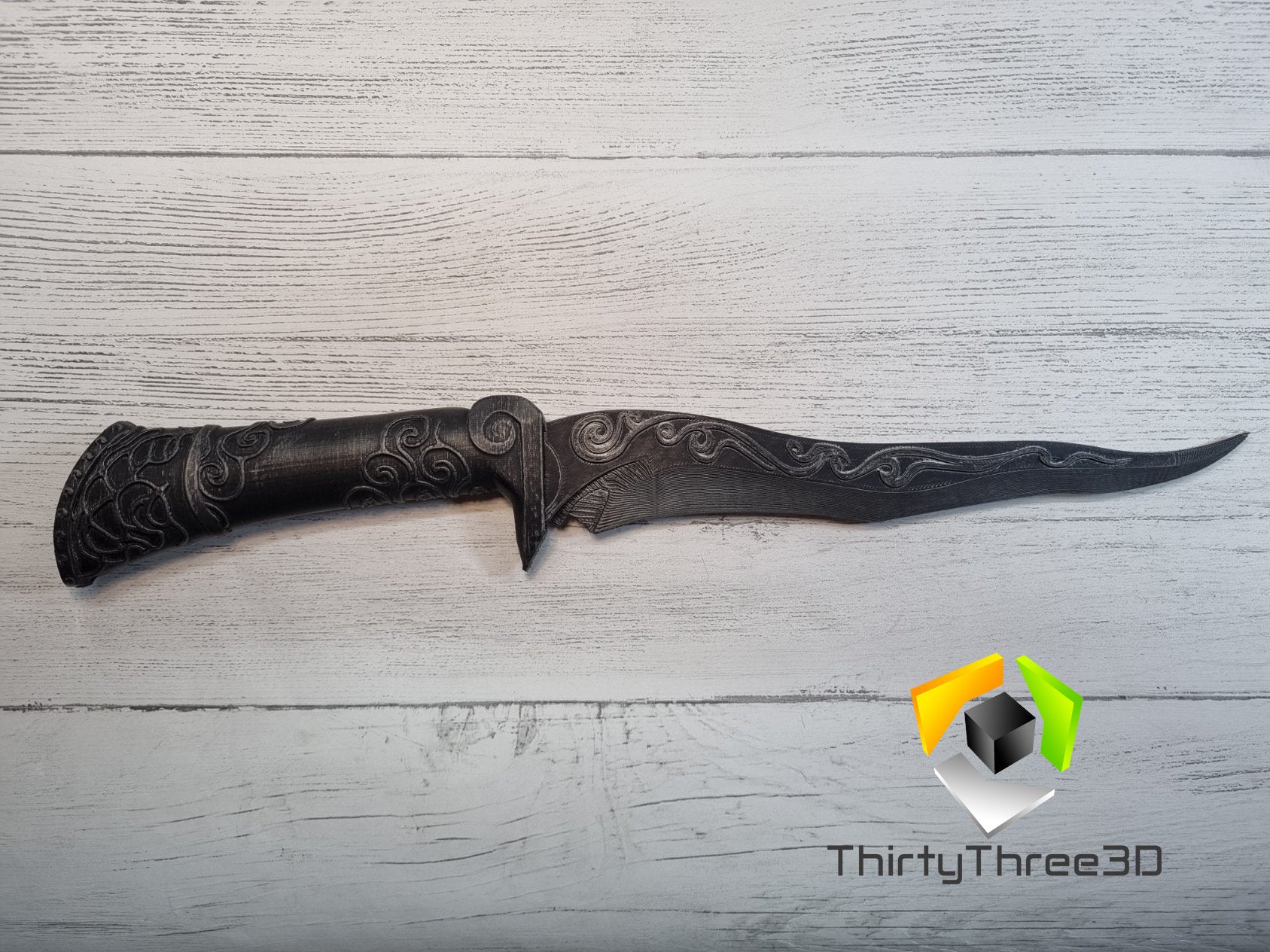Skyrim Ebony Dagger Replica - 3D Printed Cosplay Prop