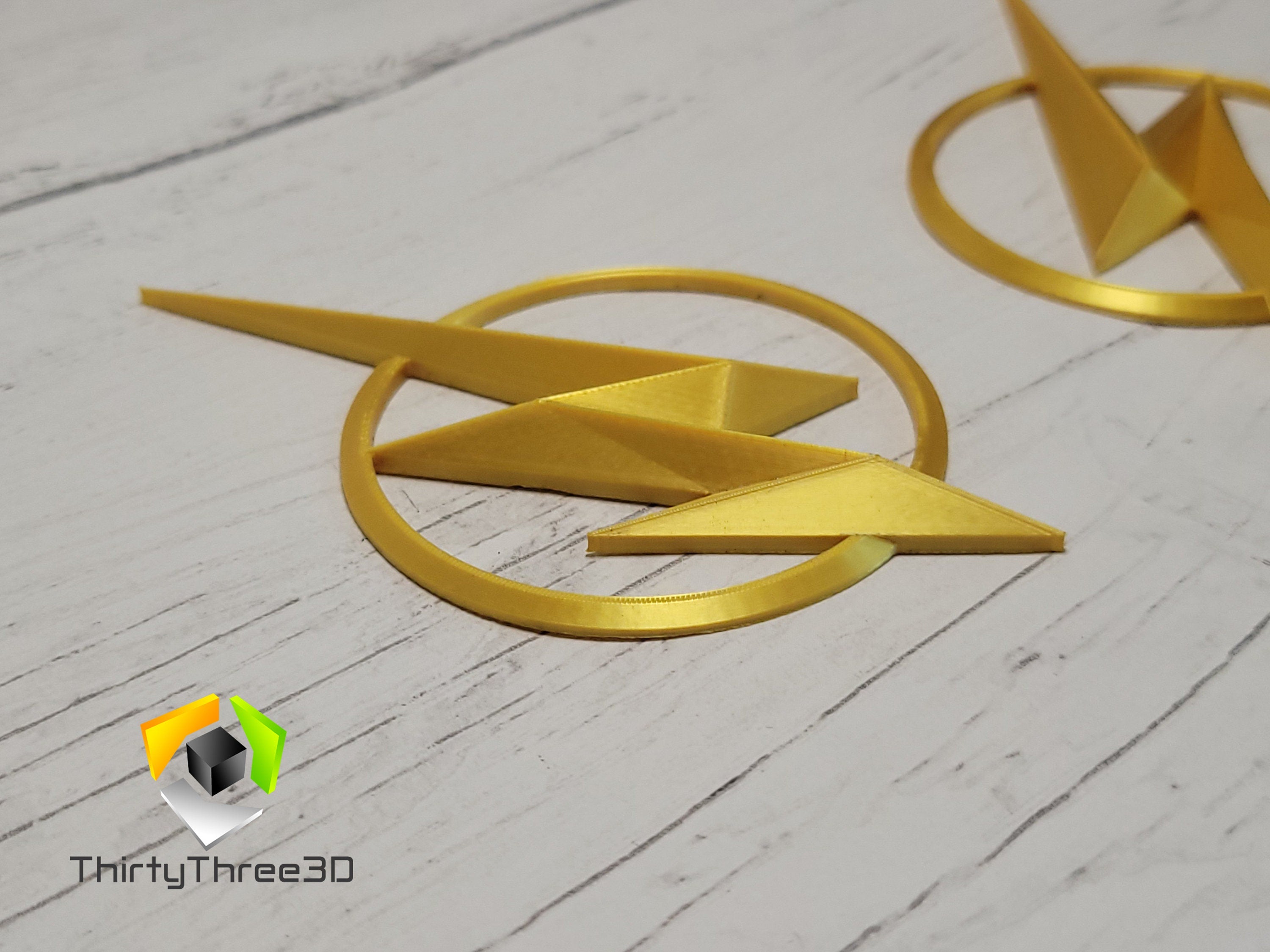 The Flash Helmet Ear Pieces - 3D Printed Lightning Emblems (Pair)