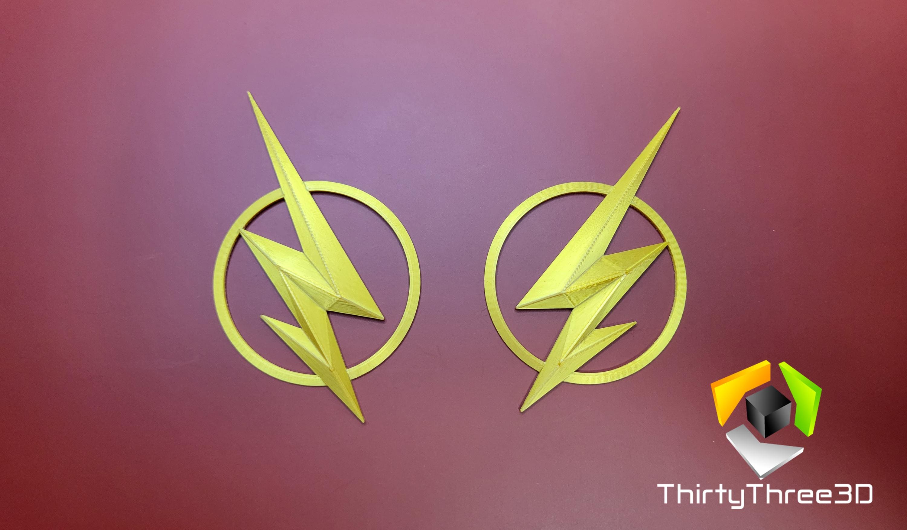 The Flash Helmet Ear Pieces - 3D Printed Lightning Emblems (Pair)