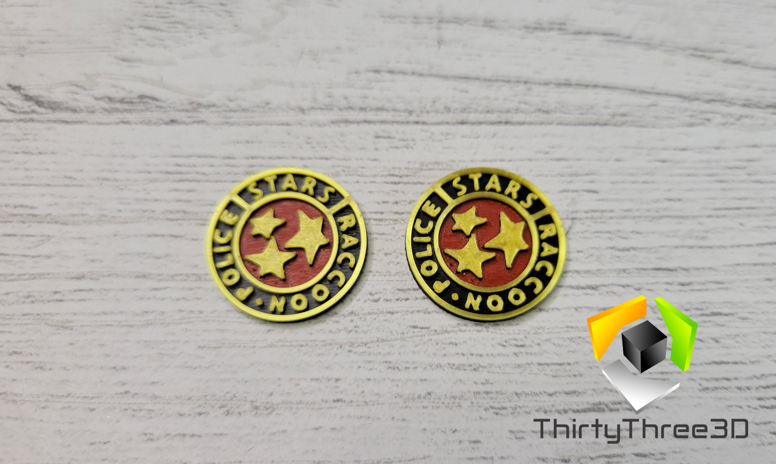 Resident Evil S.T.A.R.S. Badges - 3D Printed Raccoon City Police