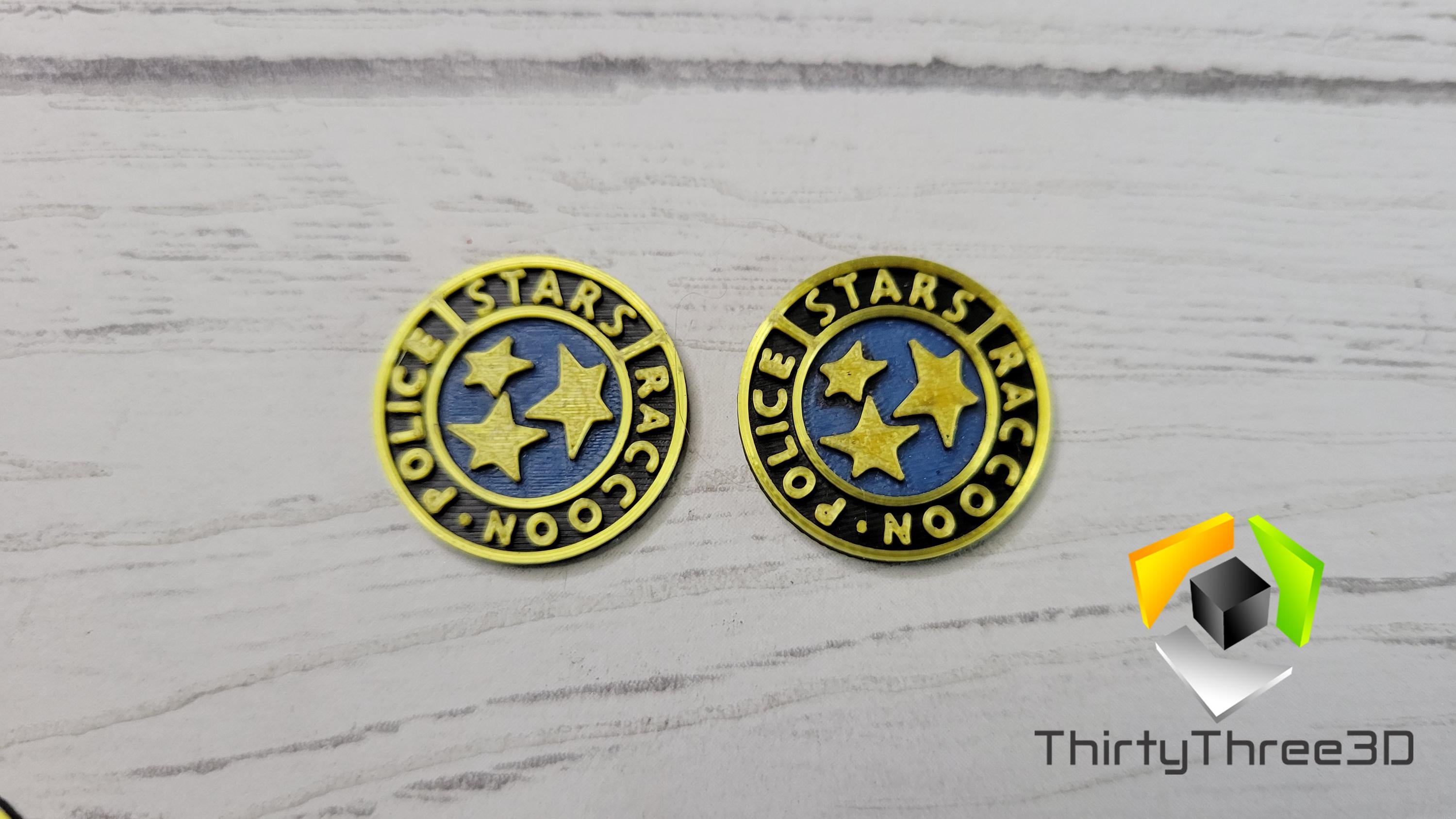 Resident Evil S.T.A.R.S. Badges - 3D Printed Raccoon City Police