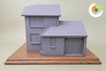 Custom 3D Printed Model House - Personalised Home Replica on Wooden Base