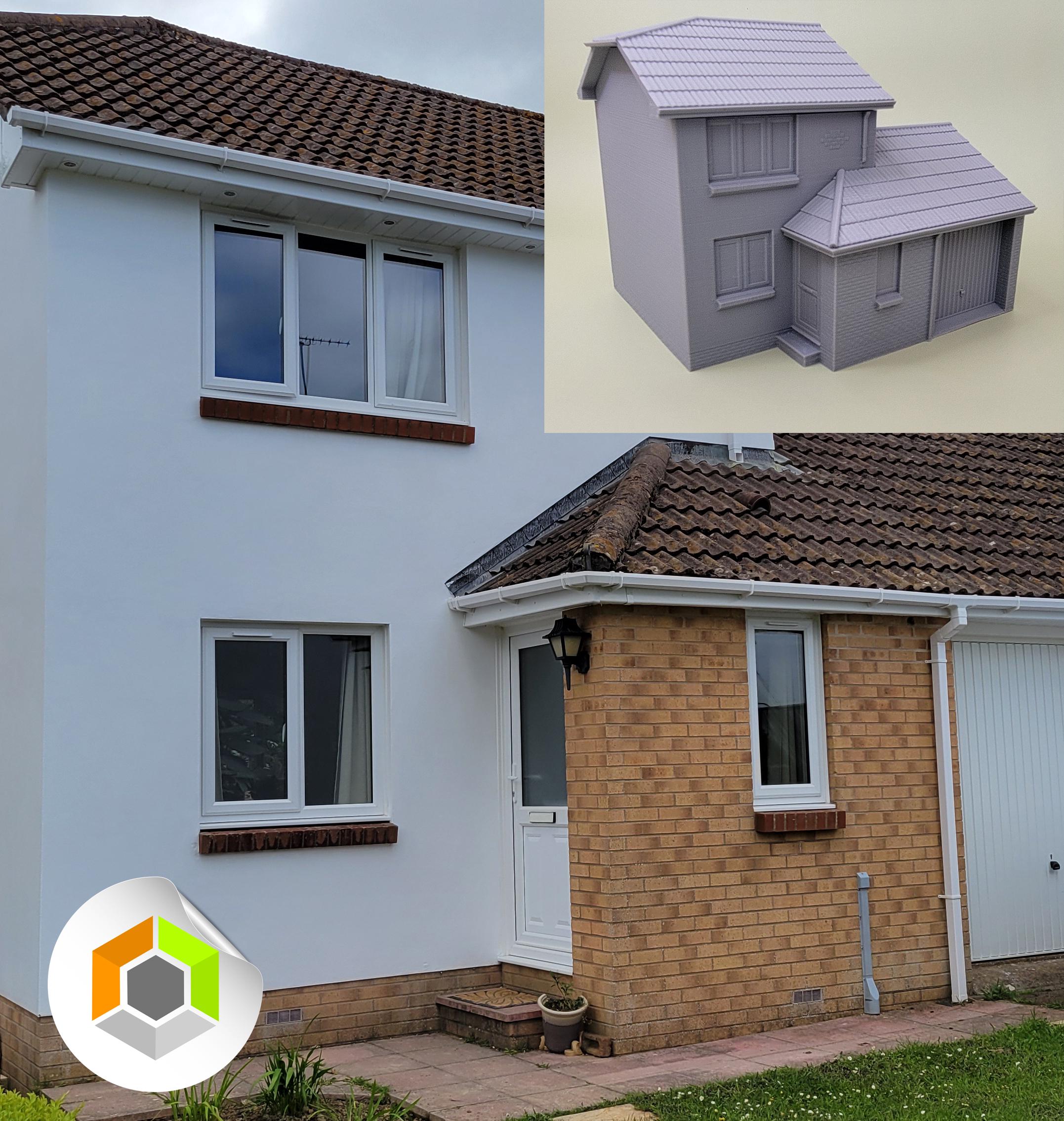 Custom 3D Printed Model House - Personalised Home Replica on Wooden Base